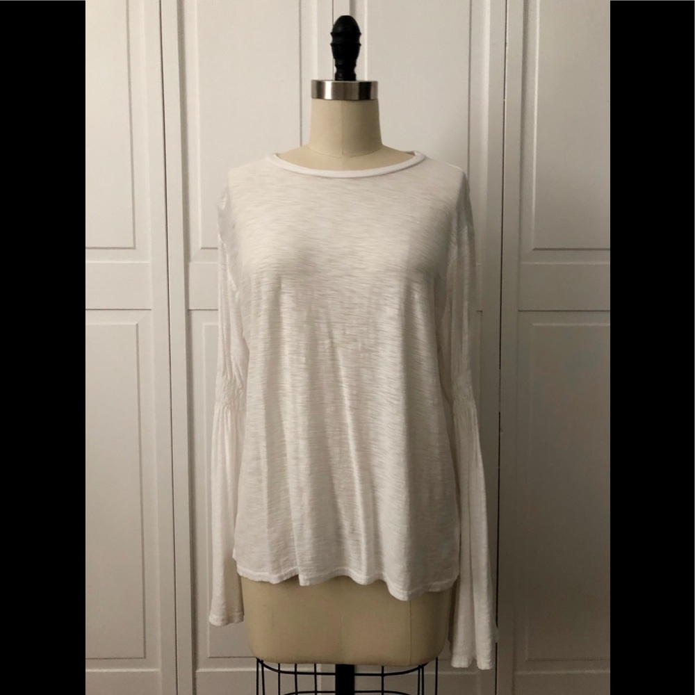 White bell sleeve top